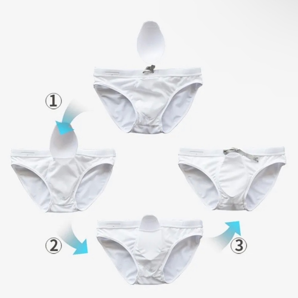 3PC Men's Bulge Pad Enhancer Cup Insert Sponge Pad Pouch For Swimwear Underwear